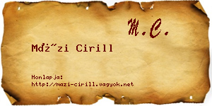 Mázi Cirill névjegykártya
